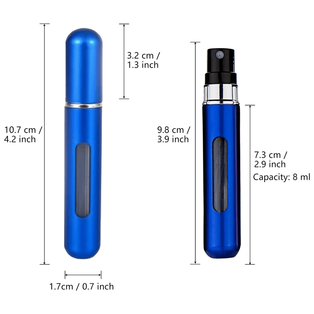 8ml Mini Perfume - Refillable Spray Bottle – Measurements