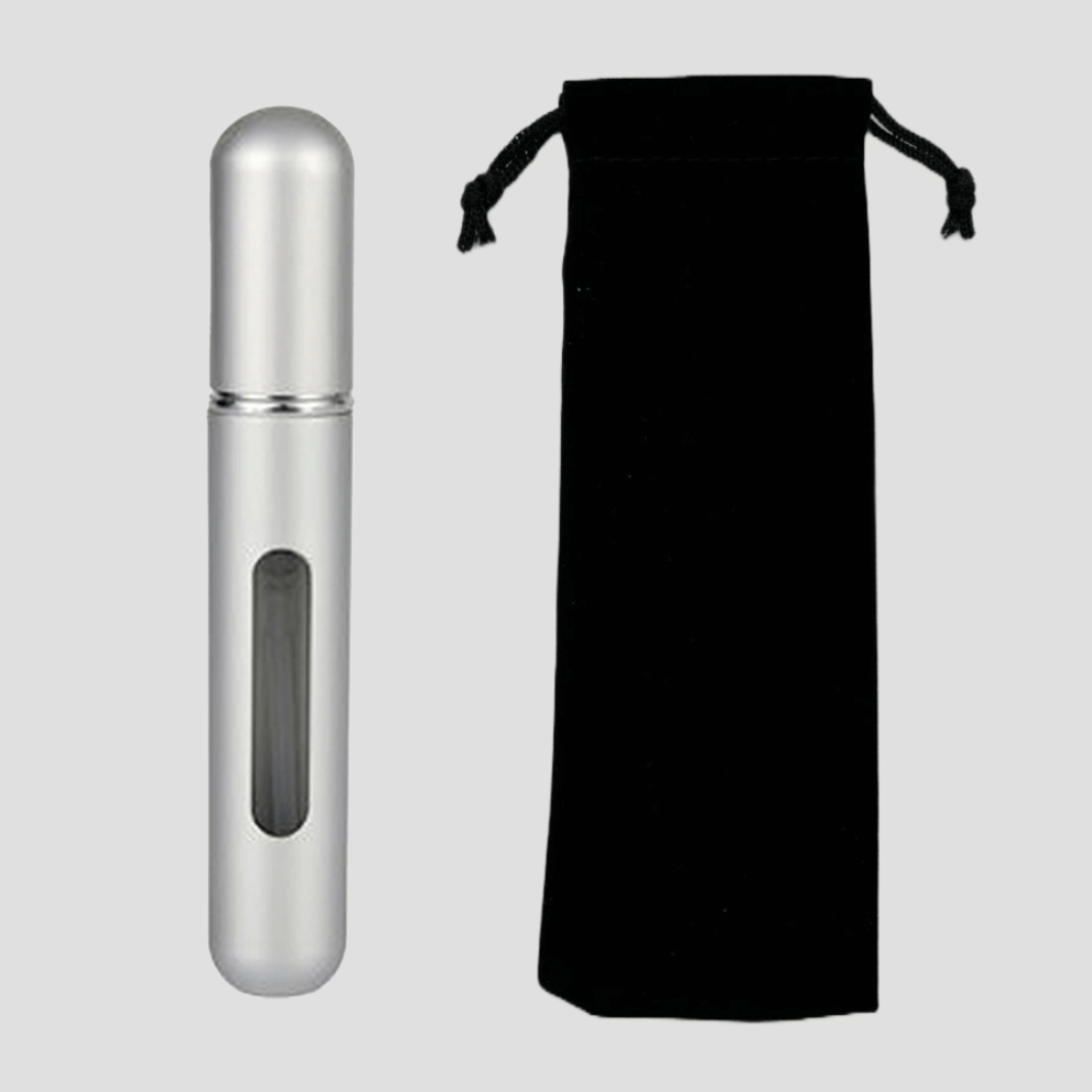 Steel Silver 8ml Mini Refillable Perfume Spray Bottle
