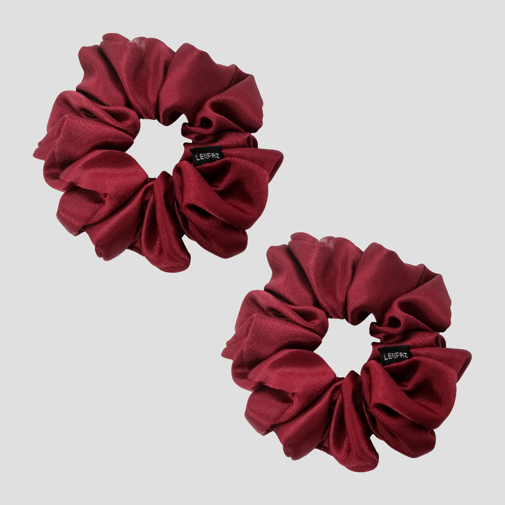 2 Satin Silk Handmade Scrunchies - Gift Set