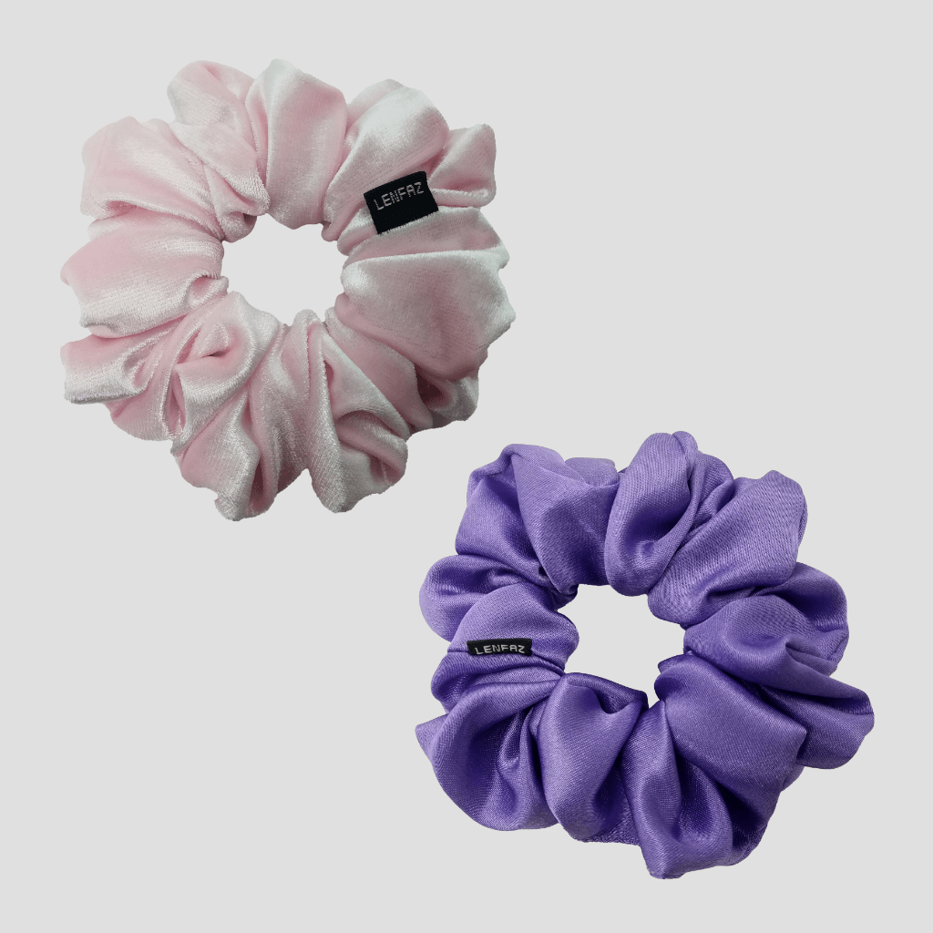 1 Velvet 1 Satin Silk Scrunchies Gift Set