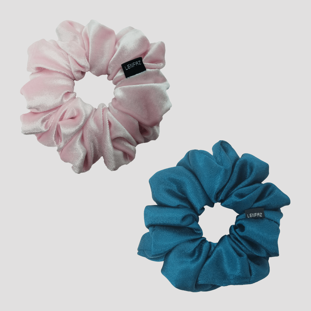 1 Velvet 1 Satin Silk Scrunchies Gift Set