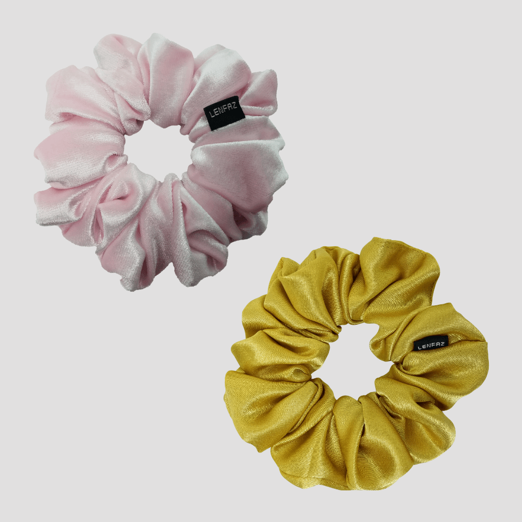 1 Velvet 1 Satin Silk Scrunchies Gift Set