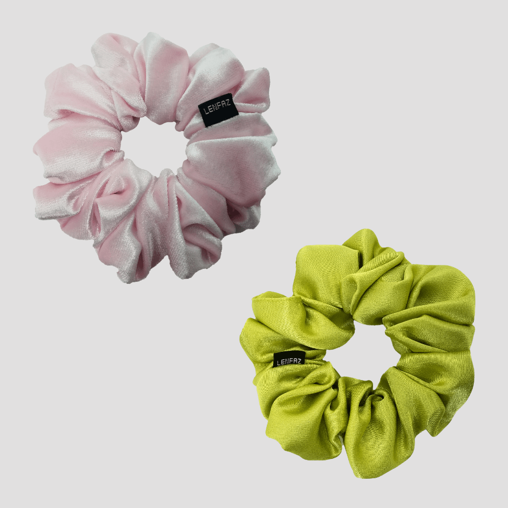 1 Velvet 1 Satin Silk Scrunchies Gift Set
