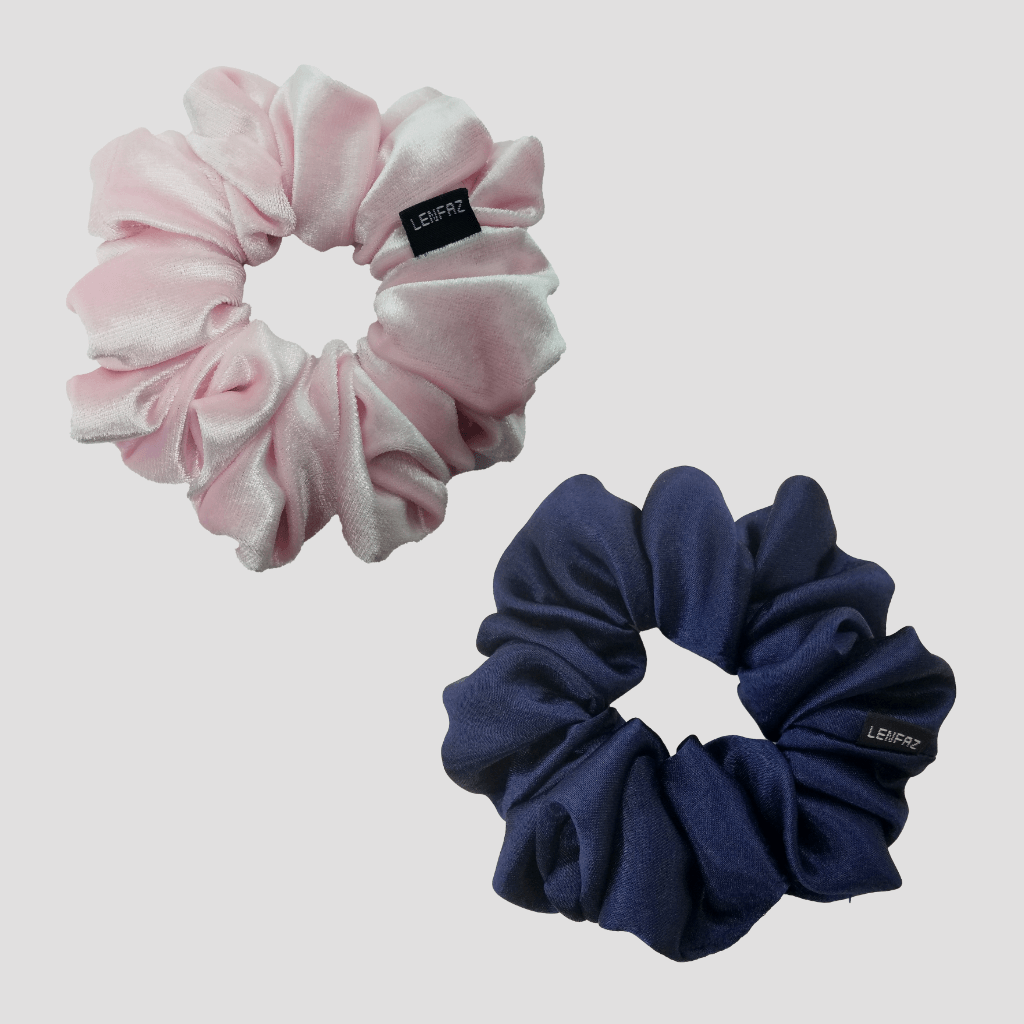 1 Velvet 1 Satin Silk Scrunchies Gift Set