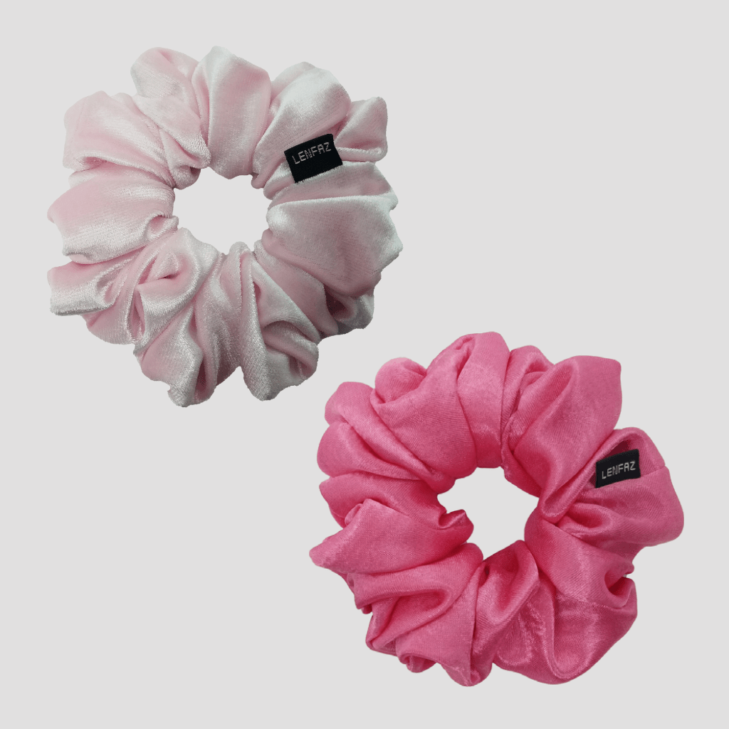 1 Velvet 1 Satin Silk Scrunchies Gift Set
