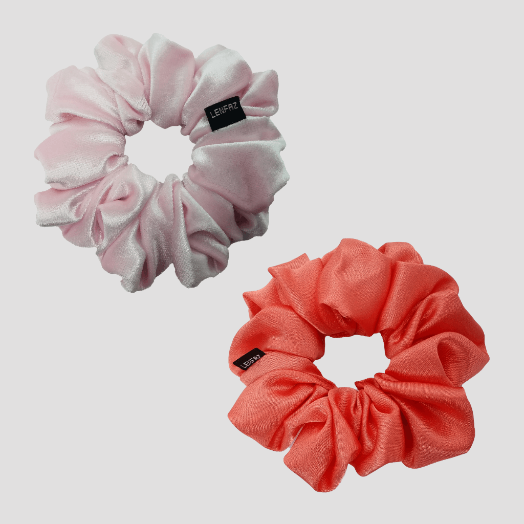 1 Velvet 1 Satin Silk Scrunchies Gift Set