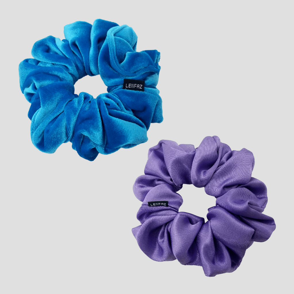 1 Velvet 1 Satin Silk Scrunchies Gift Set