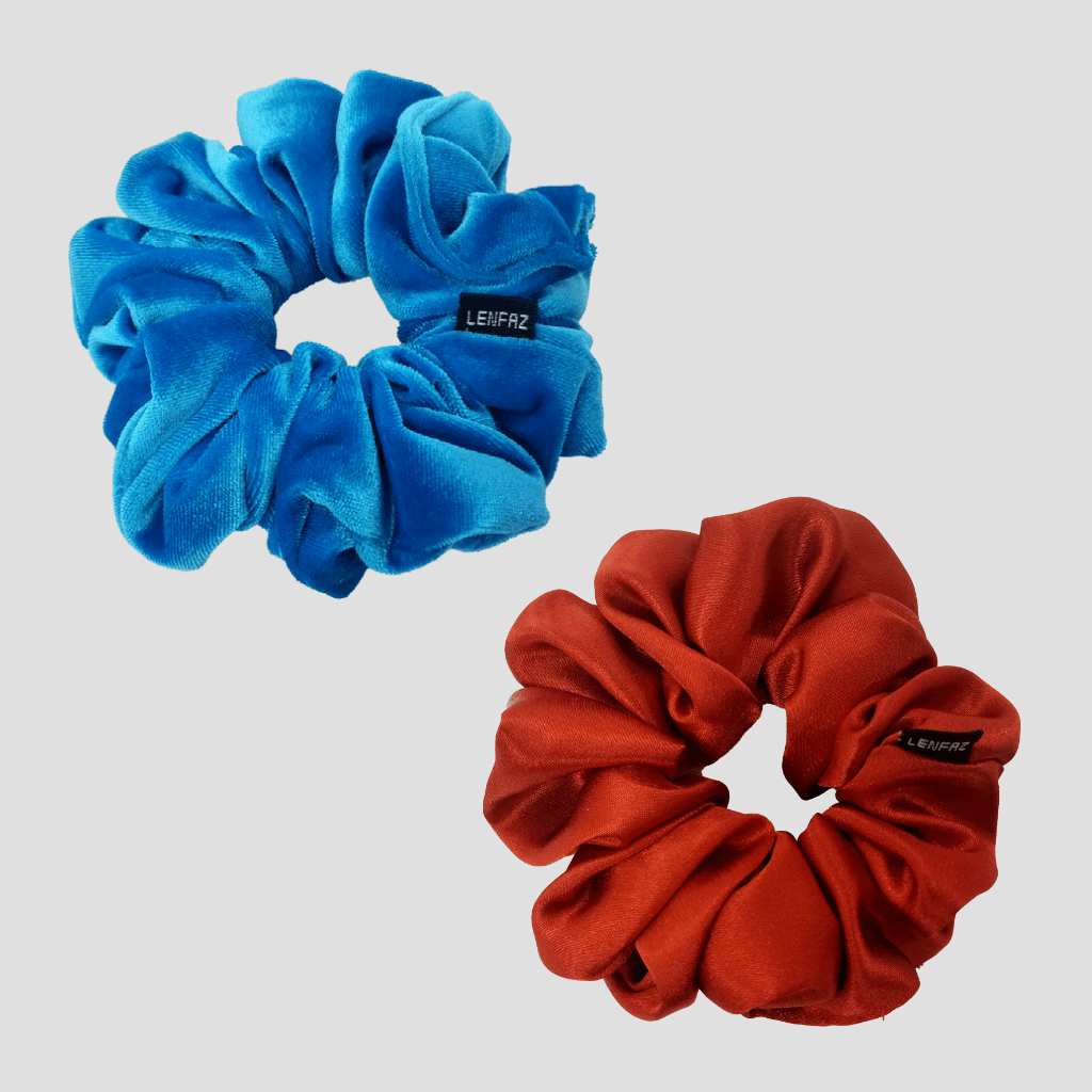 1 Velvet 1 Satin Silk Scrunchies Gift Set