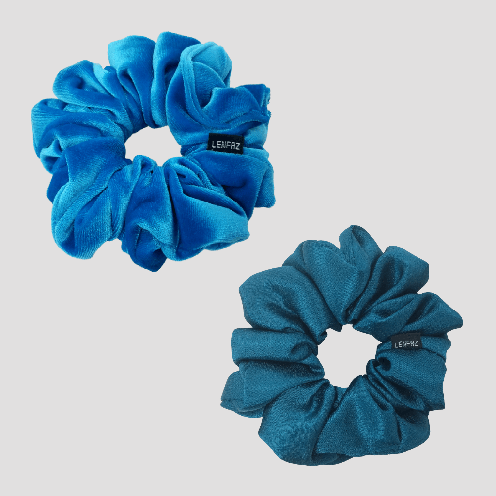 1 Velvet 1 Satin Silk Scrunchies Gift Set