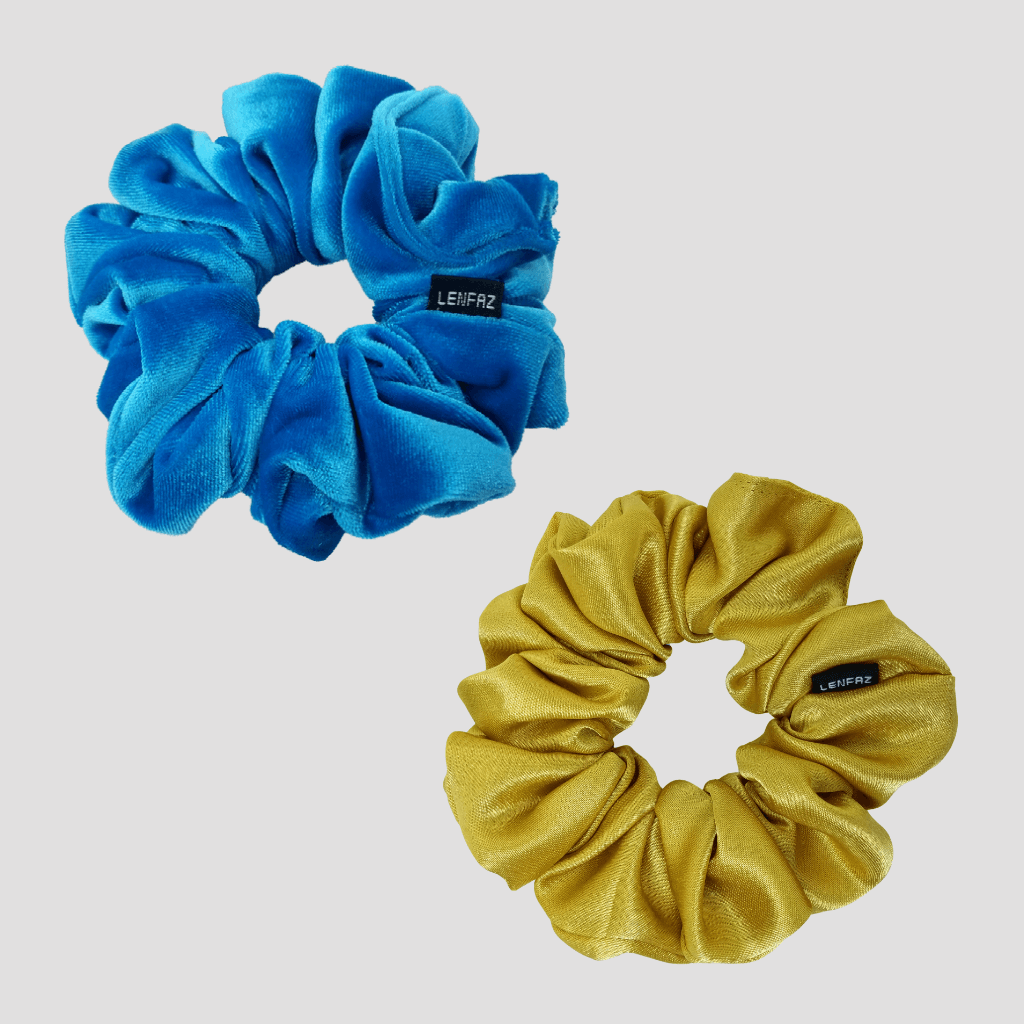 1 Velvet 1 Satin Silk Scrunchies Gift Set