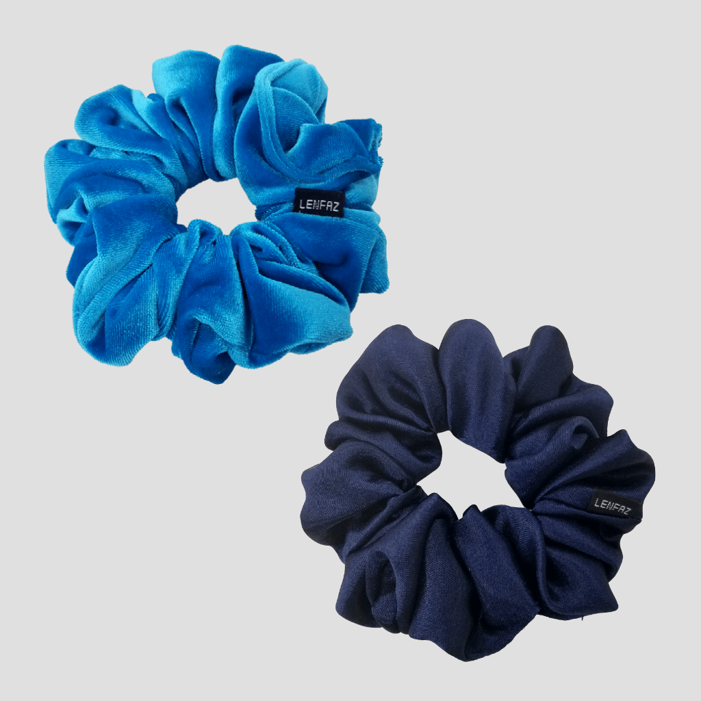 1 Velvet 1 Satin Silk Scrunchies Gift Set