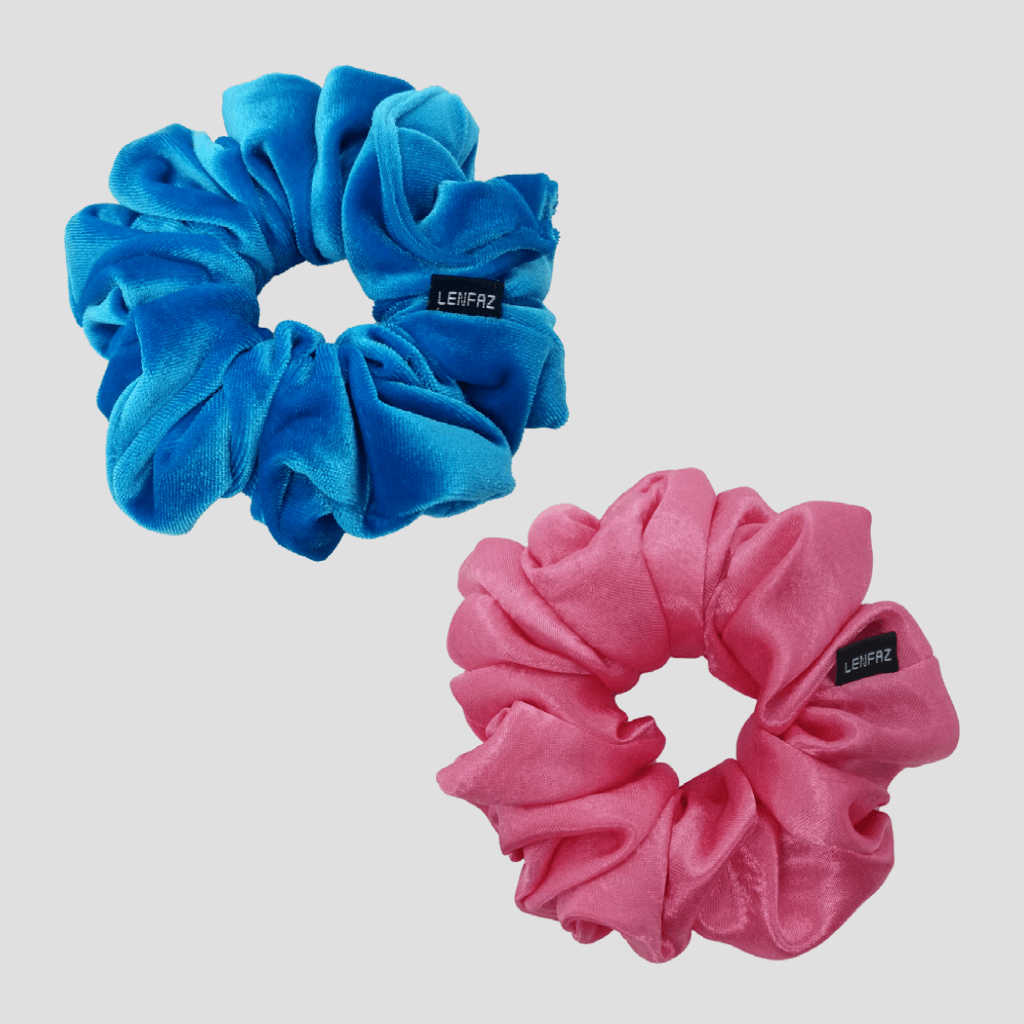 1 Velvet 1 Satin Silk Scrunchies Gift Set