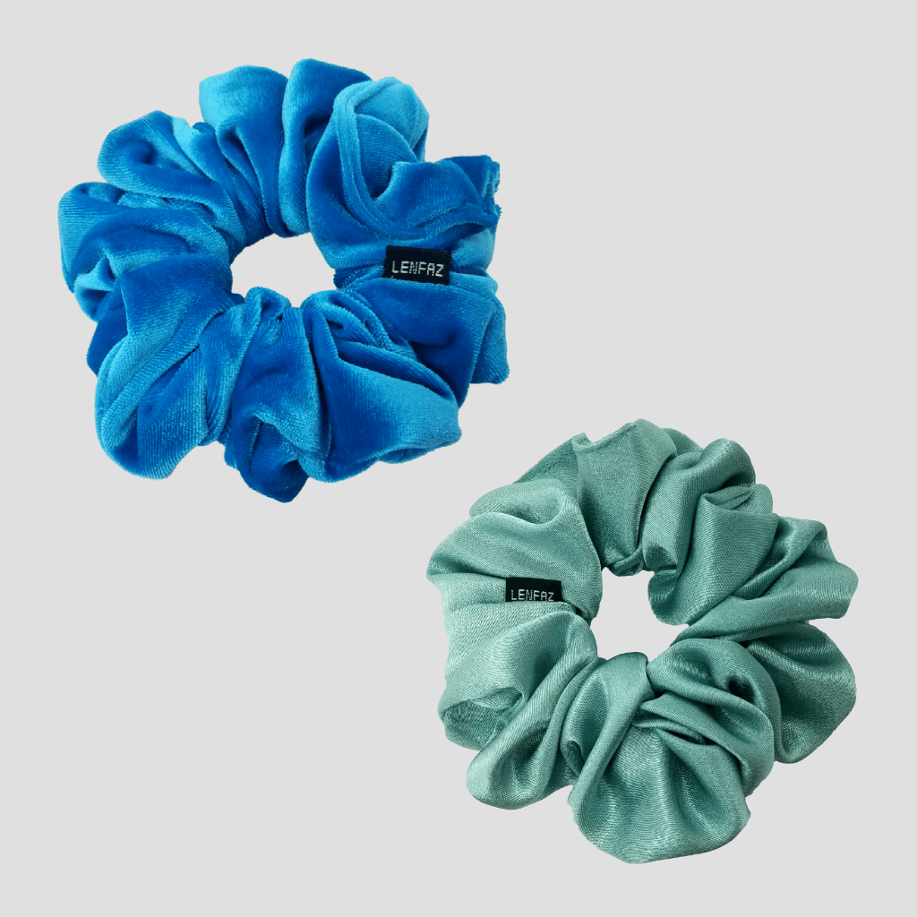 1 Velvet 1 Satin Silk Scrunchies Gift Set