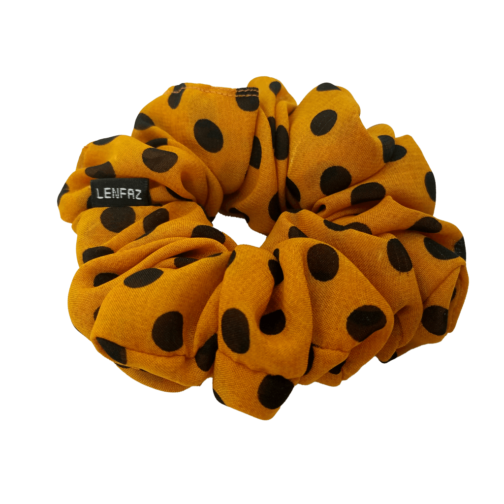 Polka Dot Scrunchie - Handmade – Fall Marigold Color