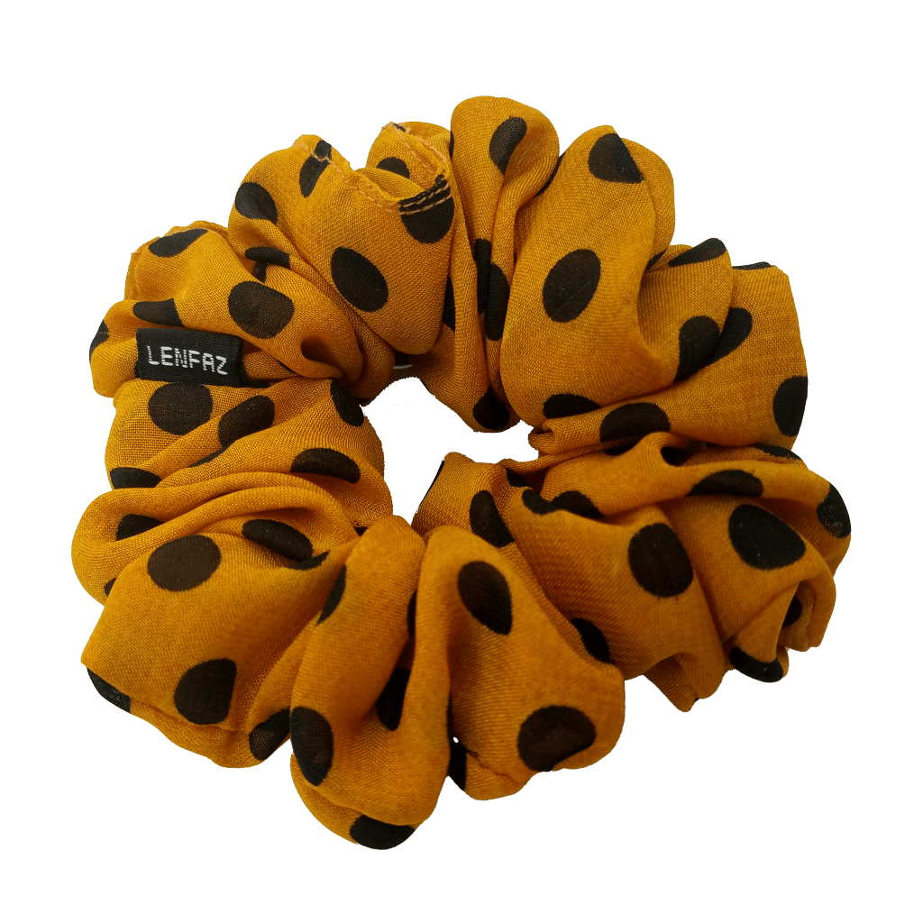 Polka Dot Scrunchie - Handmade – Fall Marigold Color