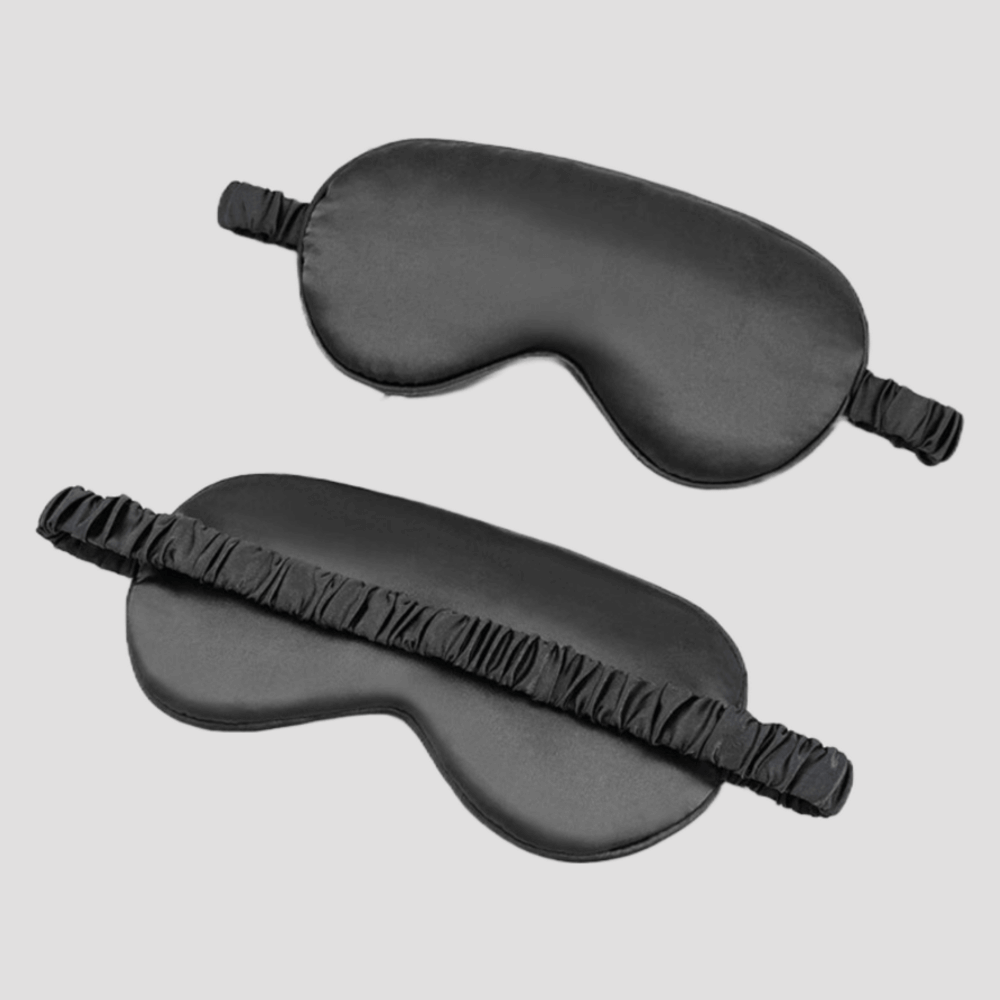 Sleep Eye Mask – with matching pouch - Satin Silk – Black Color