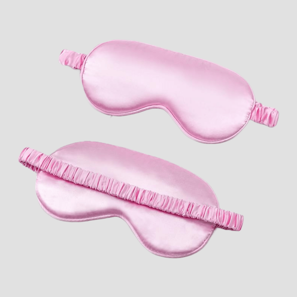 Sleep Eye Mask – with matching pouch - Satin Silk – Pink Color
