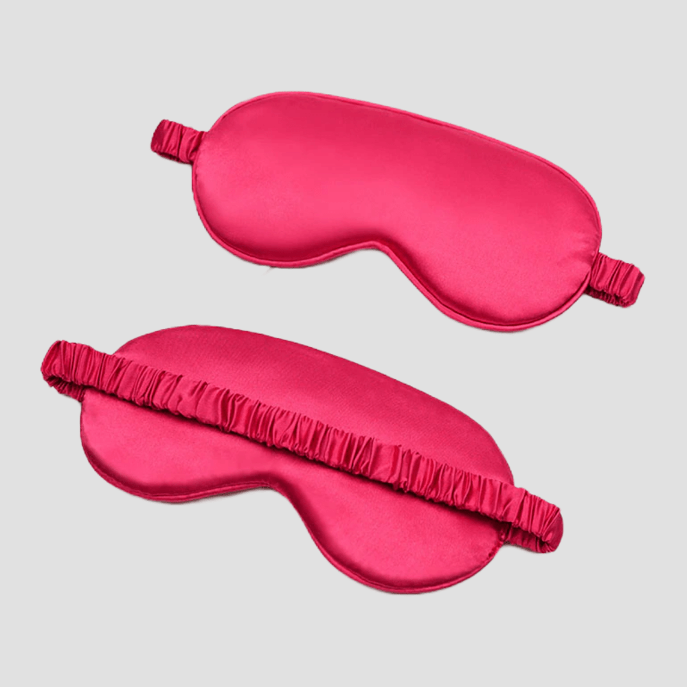 Sleep Eye Mask – with matching pouch - Satin Silk – Red Color