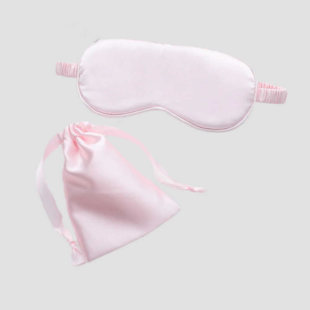 Sleep Eye Mask – with mating pouch - Satin Silk – Light Pink Color