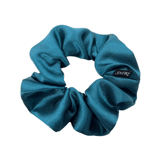 Everyday - Satin Silk Scrunchie - Deep Turquoise Color