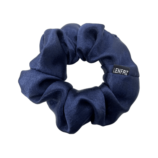 Everyday - Satin Silk Scrunchie - Midnight Blue Color