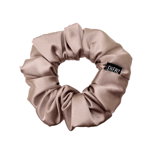 Everyday - Satin Silk Scrunchie – Neutral Brown Color