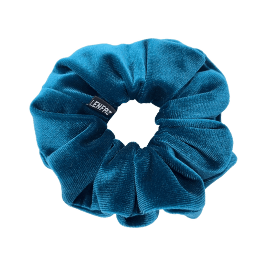 Everyday - Velvet Scrunchie -Peacock Blue Color