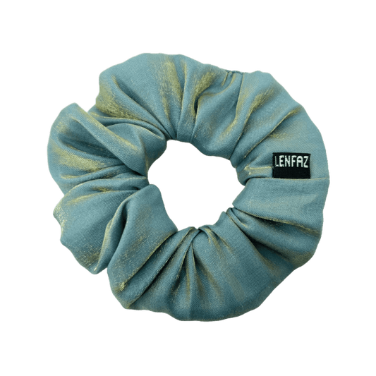 Everyday - Satin Silk Scrunchie – Two-Tone Teal Color