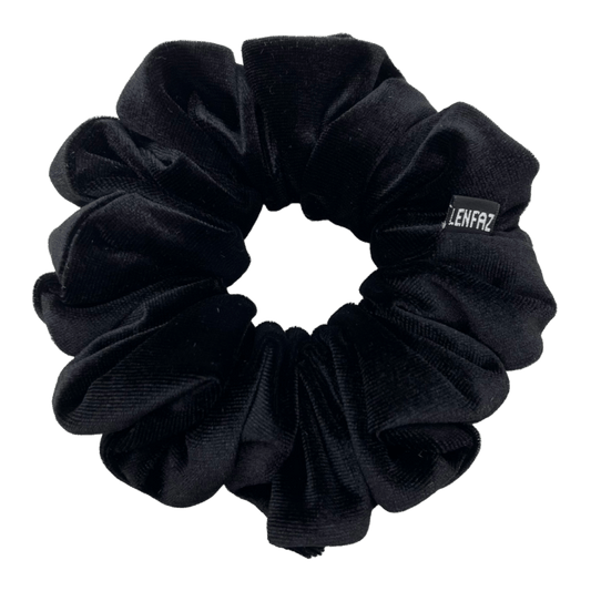 Black Diamond Oversized Velvet Scrunchie