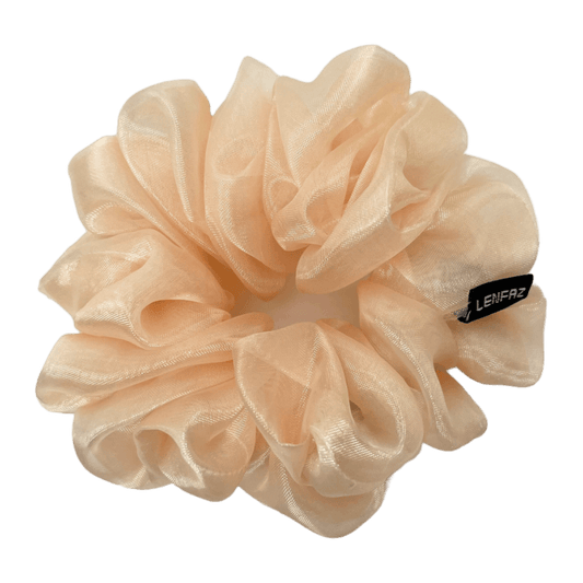 Organza Handmade Scrunchie – Light Apricot Color