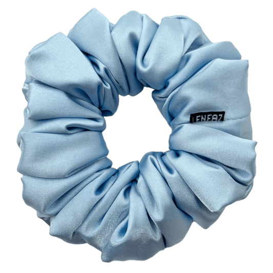 Cinderella Blue Satin Silk Scrunchie