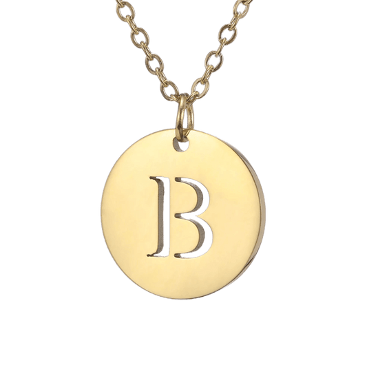 Alphabet Necklace - Gold Plated - with letter B Pendent