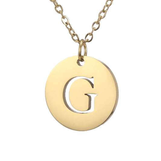 Alphabet Necklace - Gold Plated - with letter G Pendent