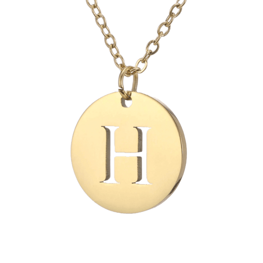 Alphabet Necklace Gold Plated - Letter H