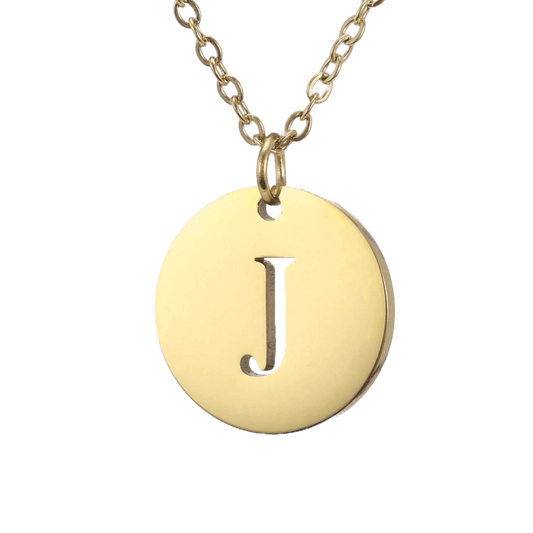 Alphabet Necklace Gold Plated - Letter J