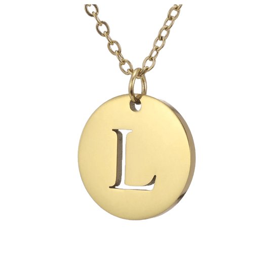 Alphabet Necklace Gold Plated - Letter L