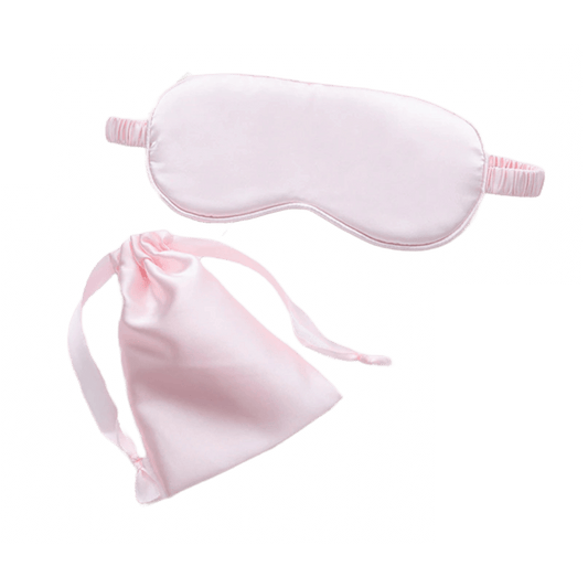 Sleep Eye Mask – with mating pouch - Satin Silk – Light Pink Color