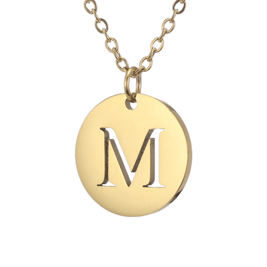 Alphabet Necklace Gold Plated - Letter M