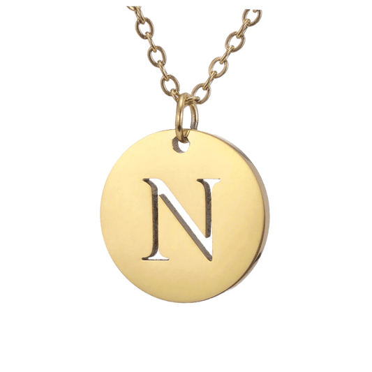 Alphabet Necklace Gold Plated - Letter N