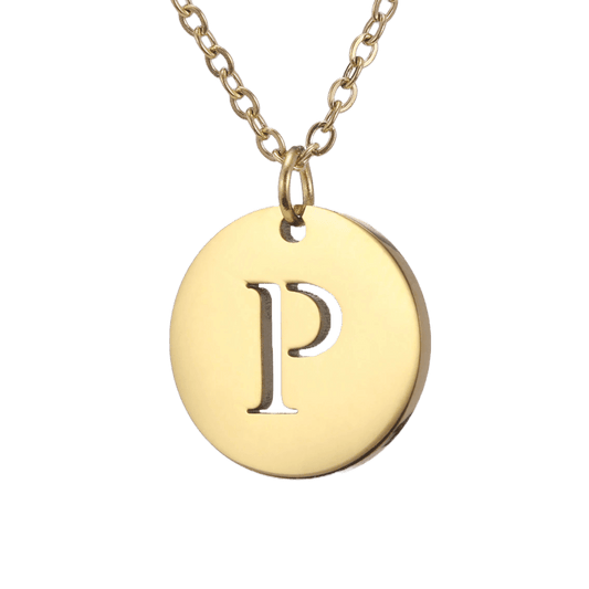 Alphabet Necklace Gold Plated - Letter P