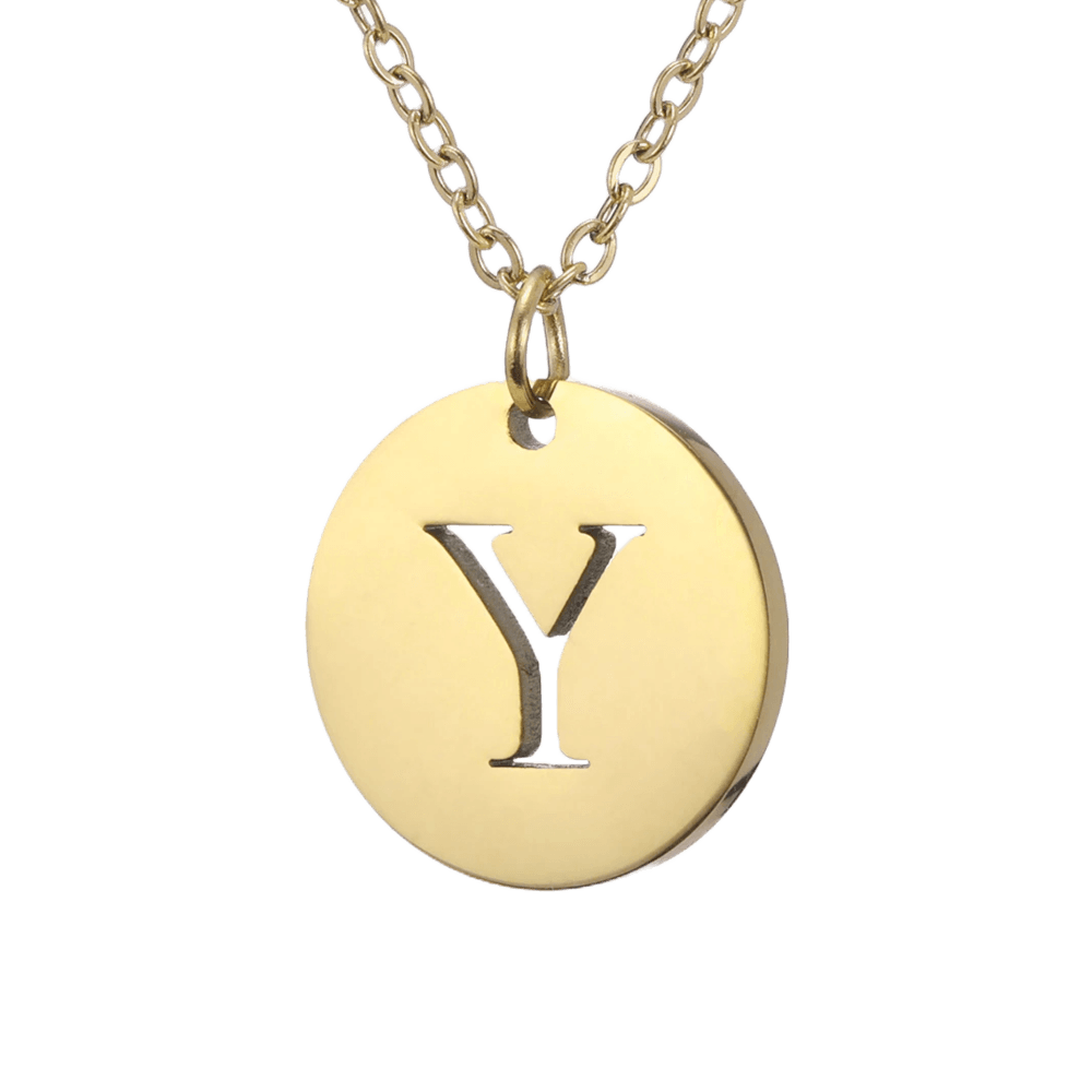 Alphabet Necklace Gold Plated - Letter Y