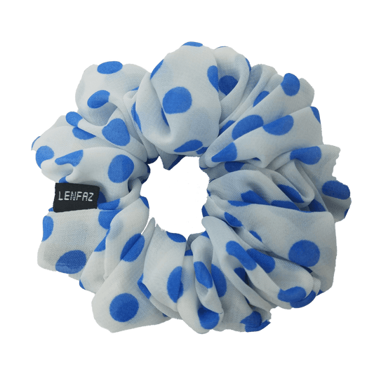 Polka Dot Scrunchie - Handmade – Blue Clouds Color