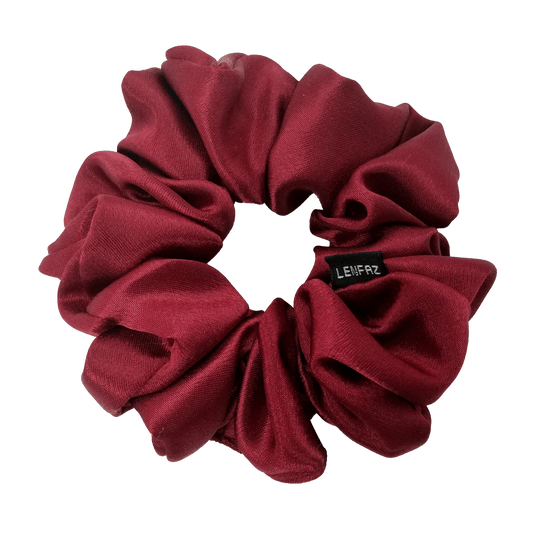 Satin Silk Scrunchie - Handmade – Scarlet Red Color