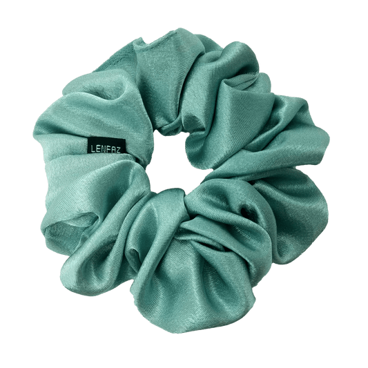 Satin Silk Scrunchie - Handmade – Seafoam Blue Color