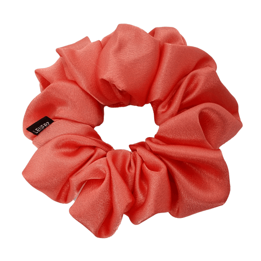 Satin Silk Scrunchie - Handmade – True Coral Color