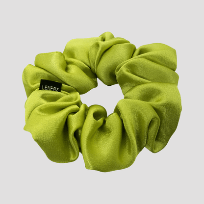 Lime Green Satin Silk Scrunchie - Berry Pink Mini Perfume Spray Btl.