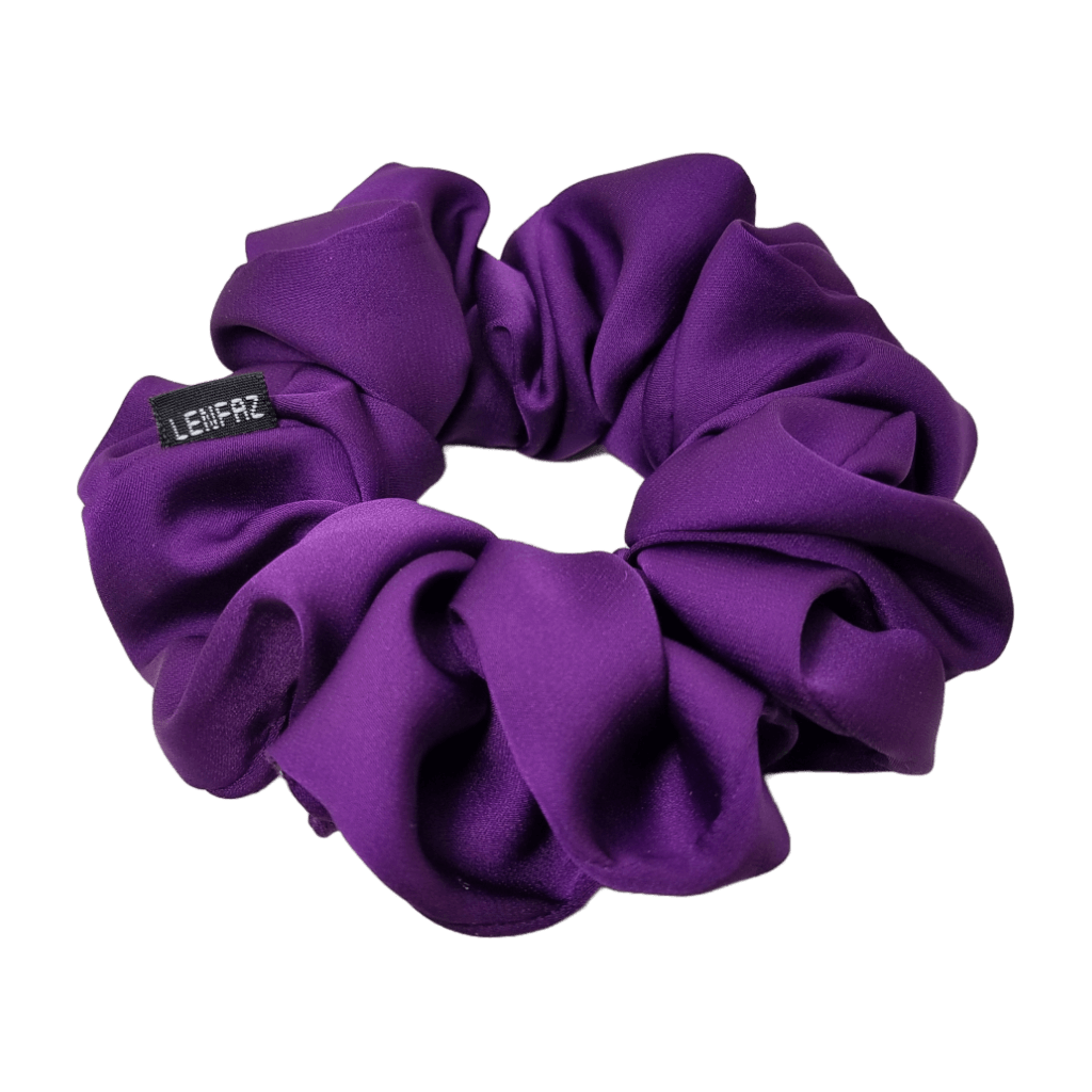 Matte Silk Scrunchie - Handmade – Plum Purple Color