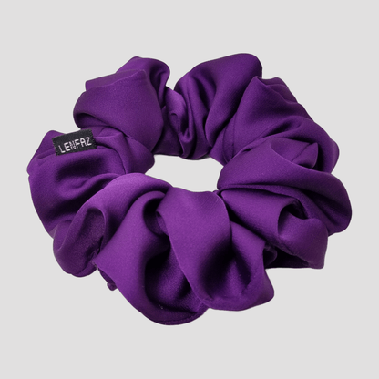 Plum Purple Matte Silk Scrunchie - Champagne Gold Mini Perfume Spray Btl.