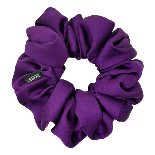 Matte Silk Scrunchie - Handmade – Plum Purple Color