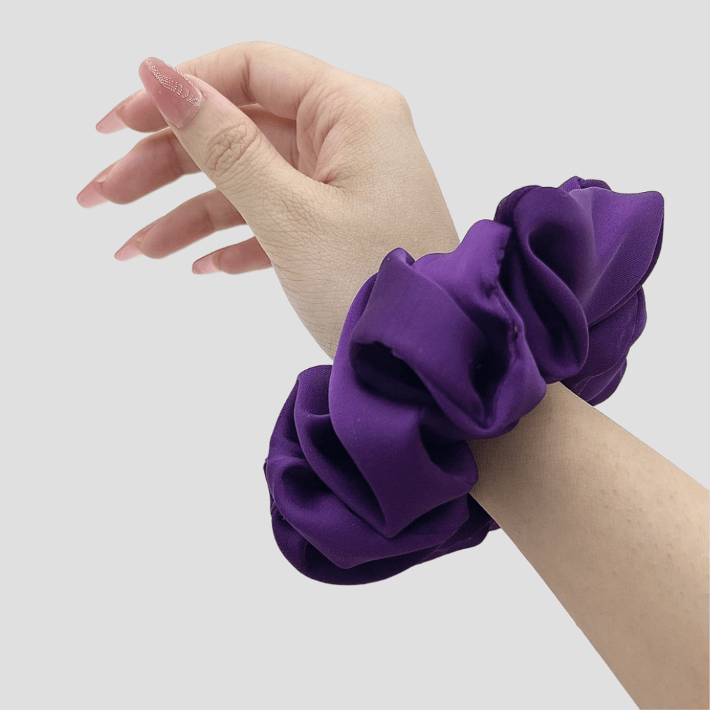 Plum Purple Matte Silk Scrunchie - Ultra Black Mini Perfume Spray Btl.